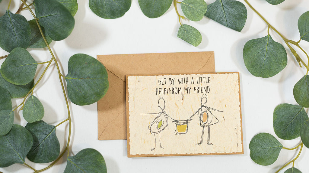 I get by with a little help from my friend.card